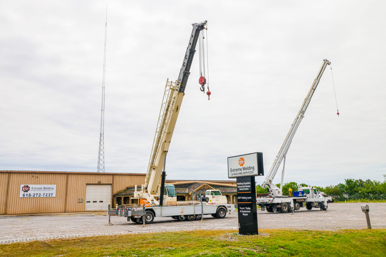 Crane service equipment at Extreme Welding and Machine Services